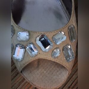 Alfani Beige Embellished Wedges